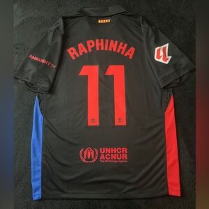 Raphinha #11 Black Barcelona Away 2024 m Soccer Jersey